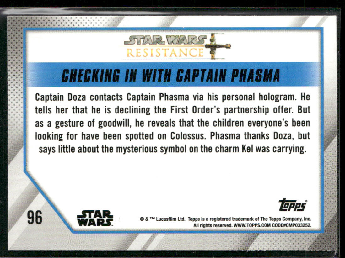 Checking in with Captain Phasma 2019 Topps Star Wars: Resistance #96