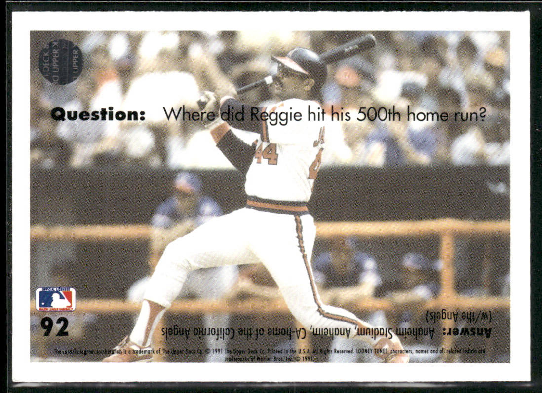 1991 Comic Ball 2 #92 Reggie Jackson Marvin The Martian Looney Tunes 7th Inning