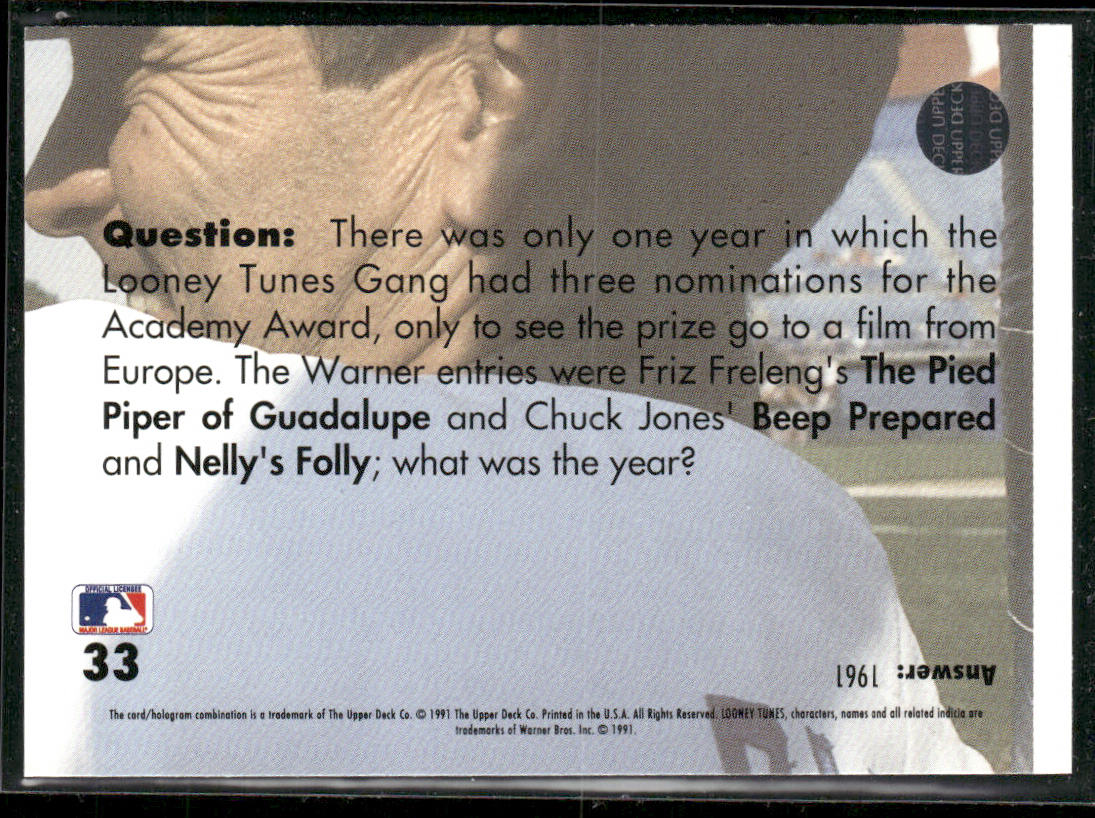 Road Games 1991 Upper Deck Comic Ball 2 Looney Tunes Card #33