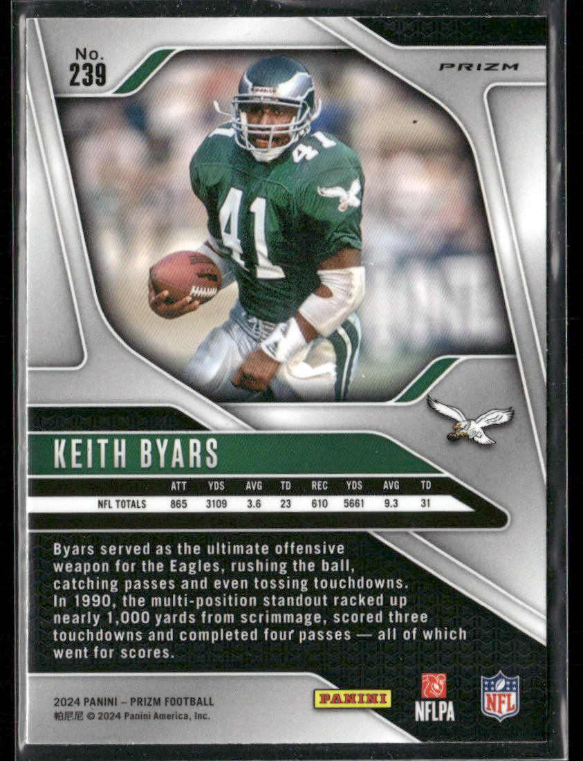 Keith Byars 2024 Panini Prizm Black and White Checker #239 Philadelphia Eagles