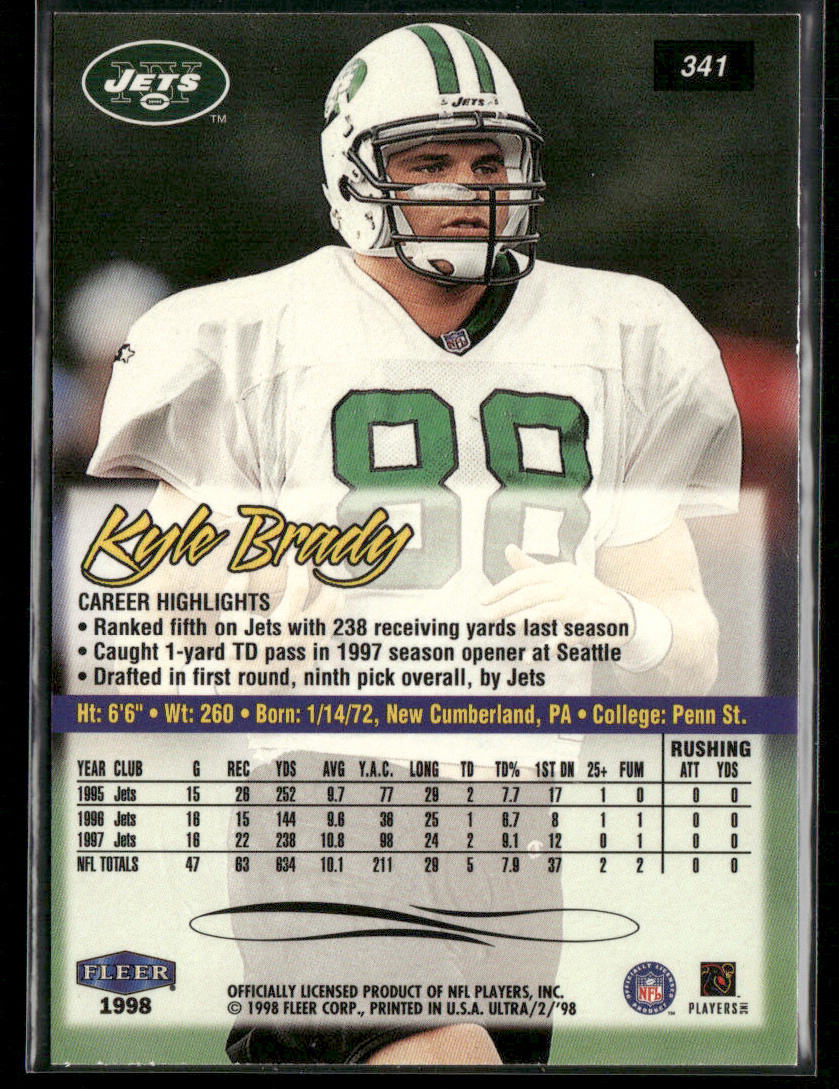 Kyle Brady 1998 Ultra #341 New York Jets
