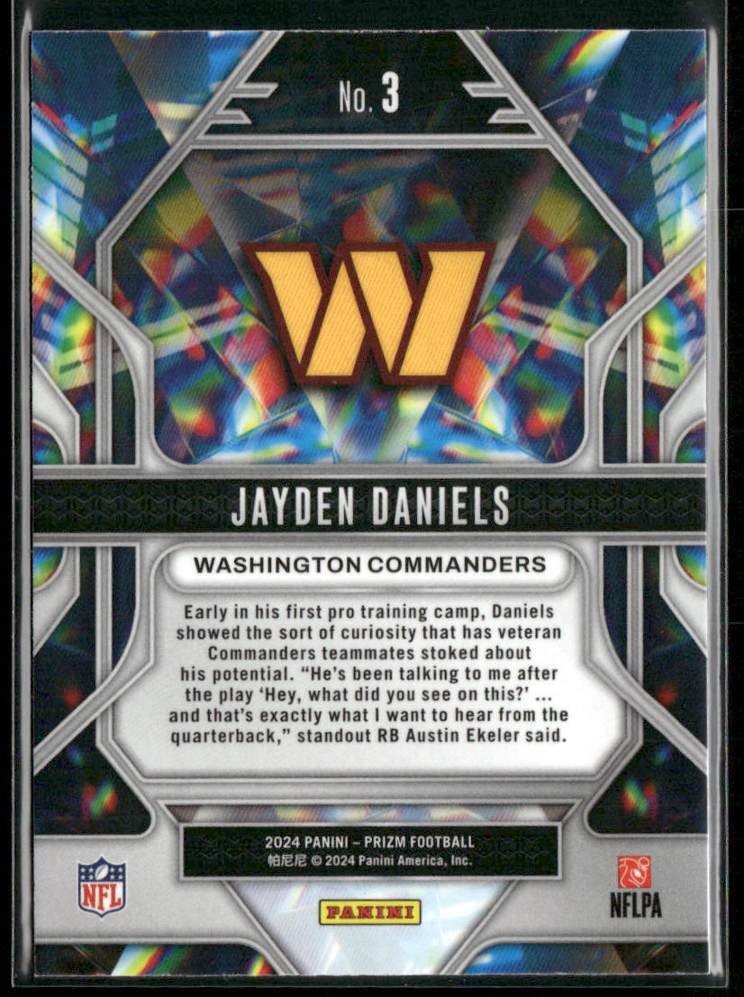 Jayden Daniels 2024 Panini Prizm Prizmatic #3 Washington Commanders