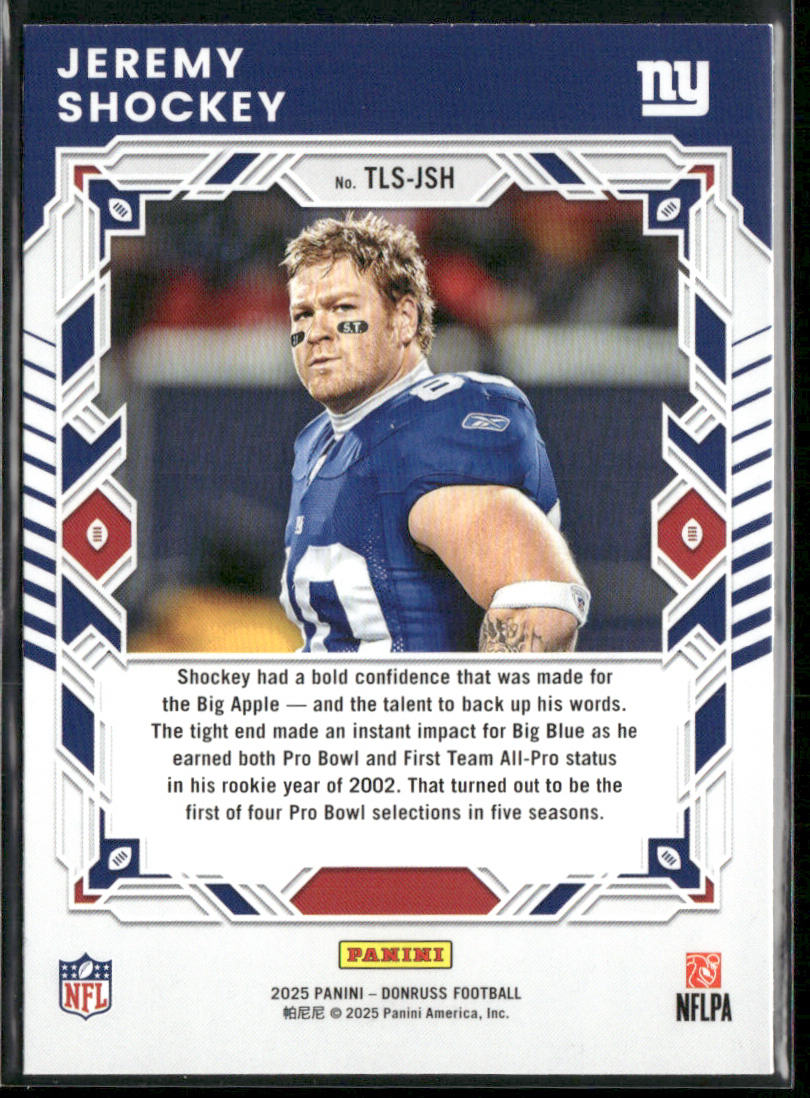 Jeremy Shockey 2025 Donruss The Legend Series #TLS-JSH New York Giants