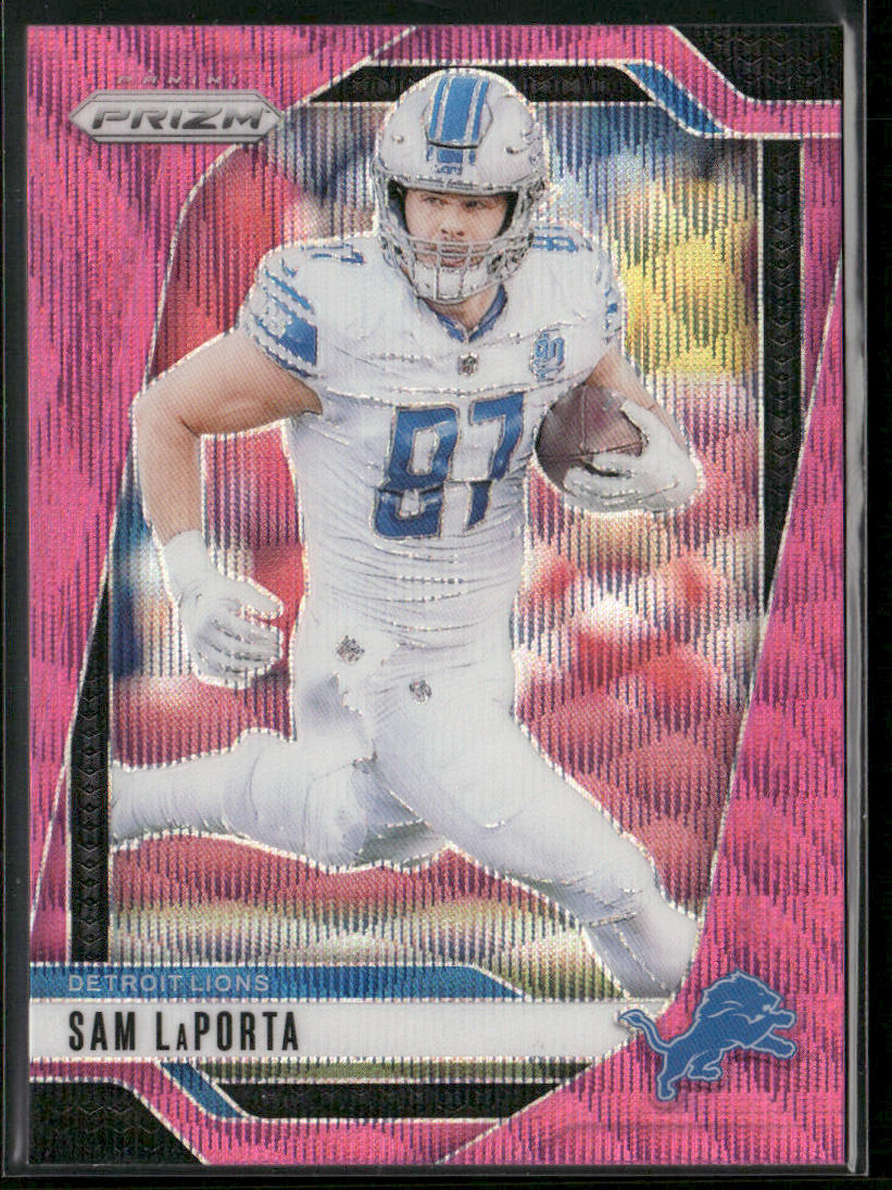 Sam LaPorta 2024 Panini Prizm Pink Wave #96 Detroit Lions