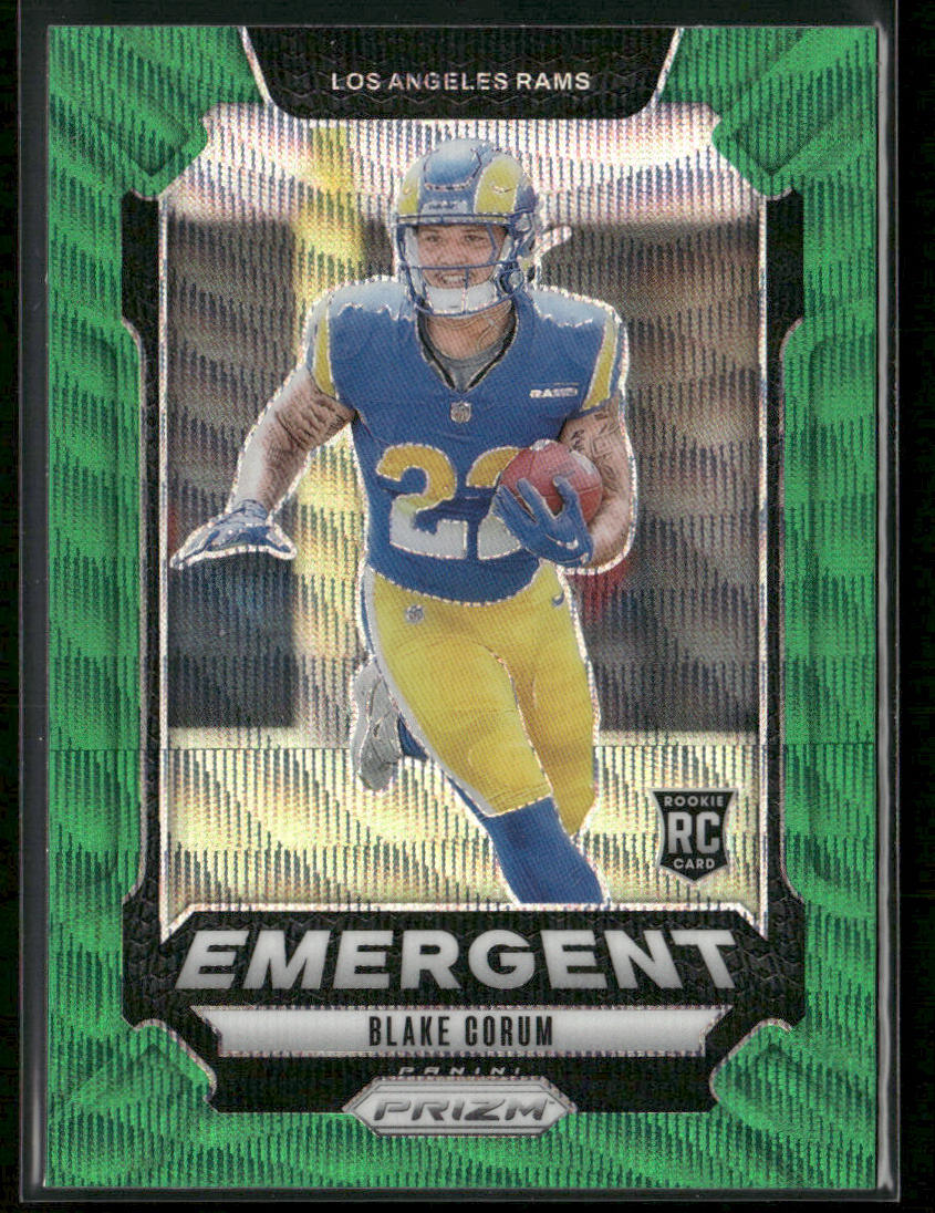 Blake Corum 2024 Panini Prizm Emergent Green Wave Prizm #10 Los Angeles Rams