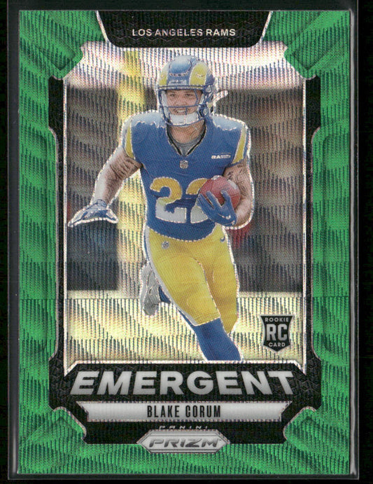 Blake Corum 2024 Panini Prizm Emergent Green Wave Prizm #10 Los Angeles Rams