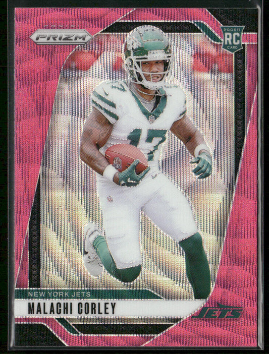 Malachi Corley 2024 Panini Prizm Pink Wave #369 RC New York Jets