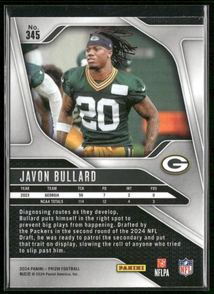 Javon Bullard 2024 Panini Prizm #345 RC Green Bay Packers
