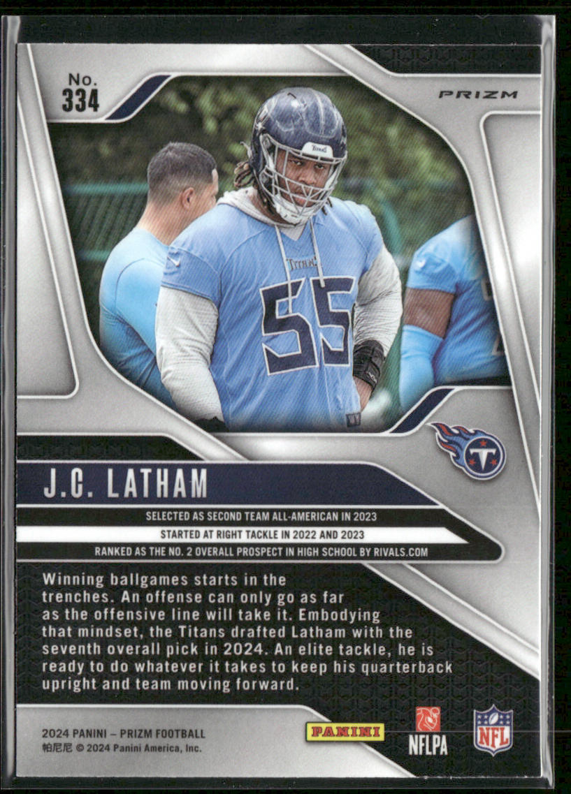 J.C. Latham 2024 Panini Prizm Silver #334 RC Tennessee Titans