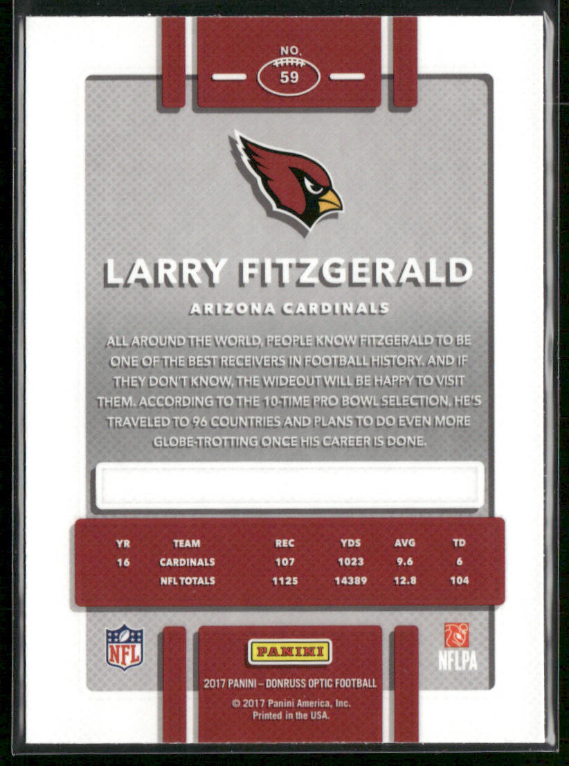 Larry Fitzgerald 2017 Donruss Optic #59 Arizona Cardinals
