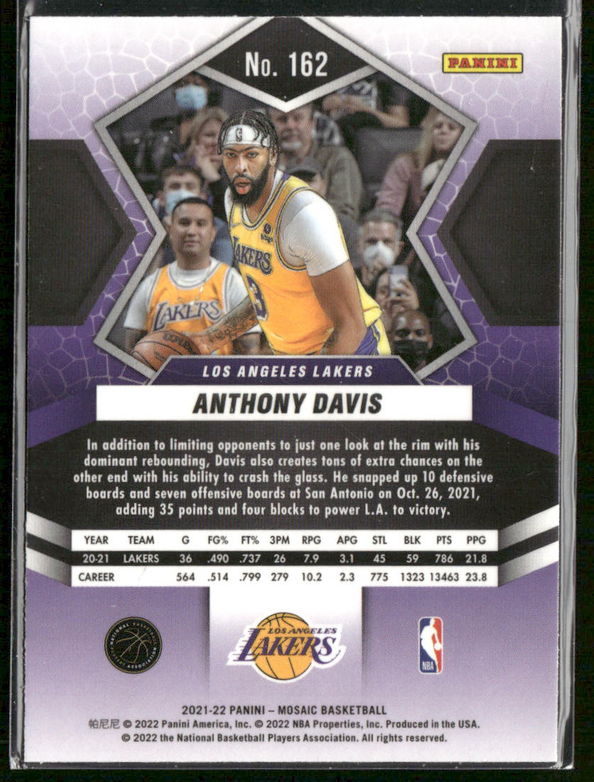 Anthony Davis 2021-22 Panini Mosaic #162 Los Angeles Lakers