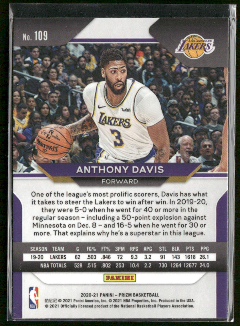 Anthony Davis 2020-21 Panini Prizm #109 Los Angeles Lakers