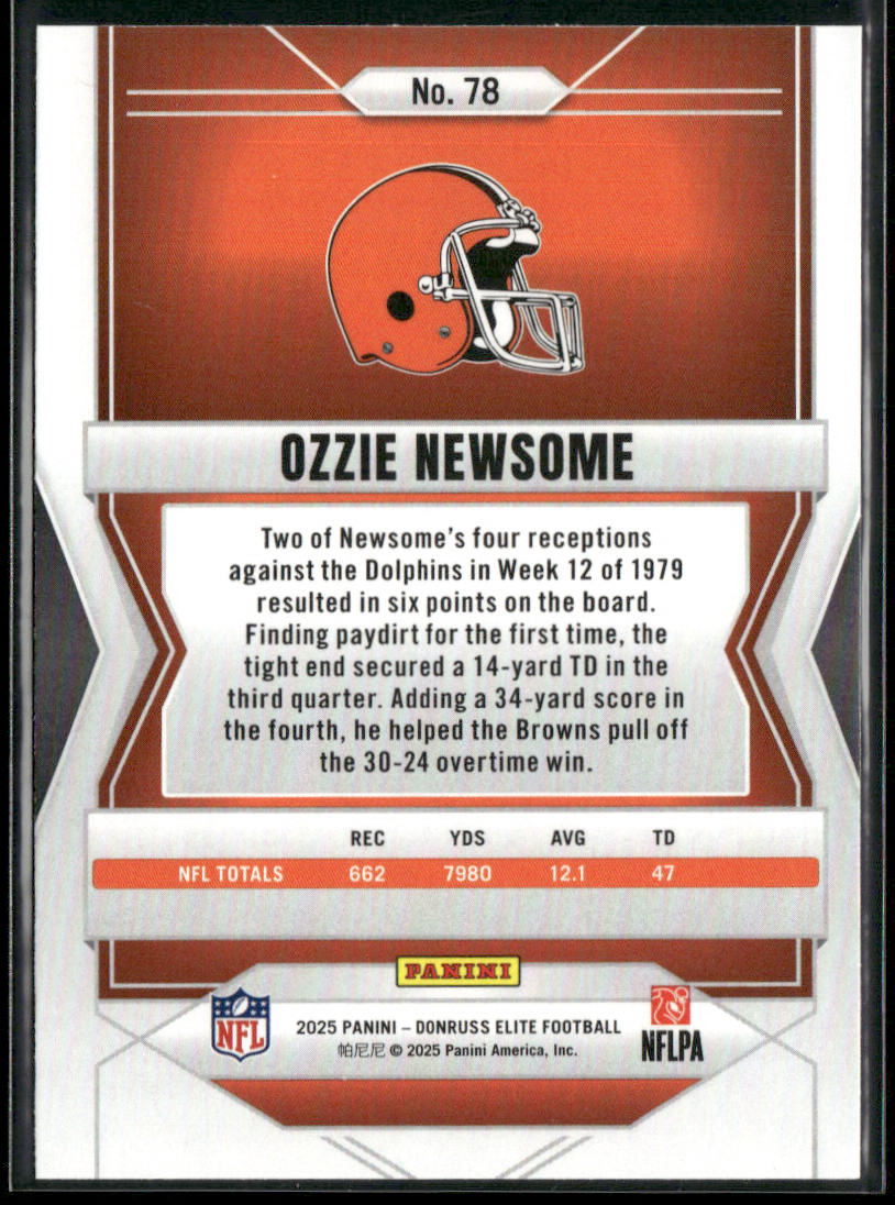 Ozzie Newsome 2025 Donruss Elite #78 Cleveland Browns