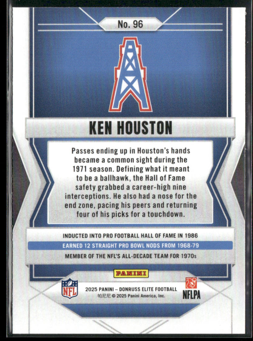 Ken Houston 2025 Donruss Elite #96 Houston Oilers