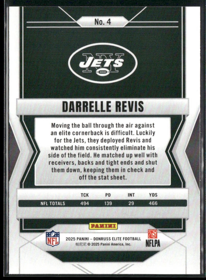 Darrelle Revis 2025 Donruss Elite #4 New York Jets