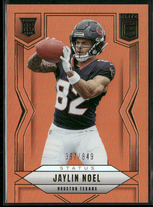 Jaylin Noel 2025 Donruss Elite Status Metallic Orange #135 SN,RC Houston Texans