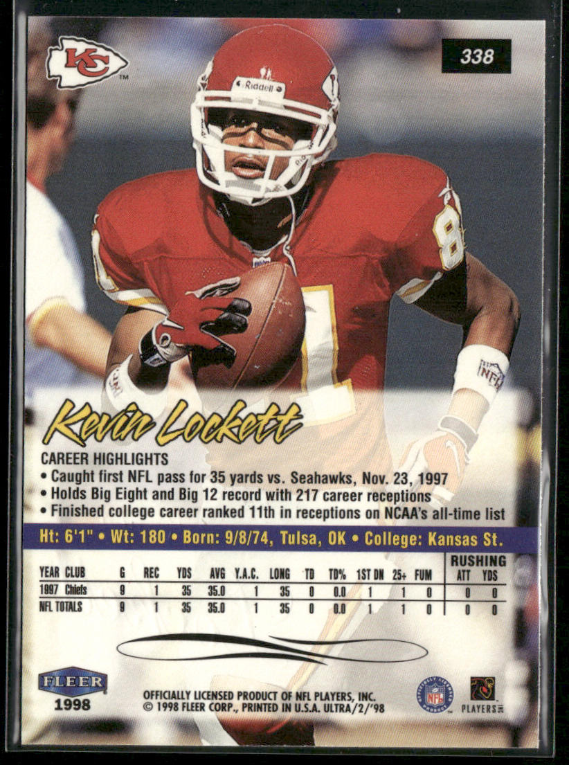 Kevin Lockett 1998 Ultra #338 Kansas City Chiefs