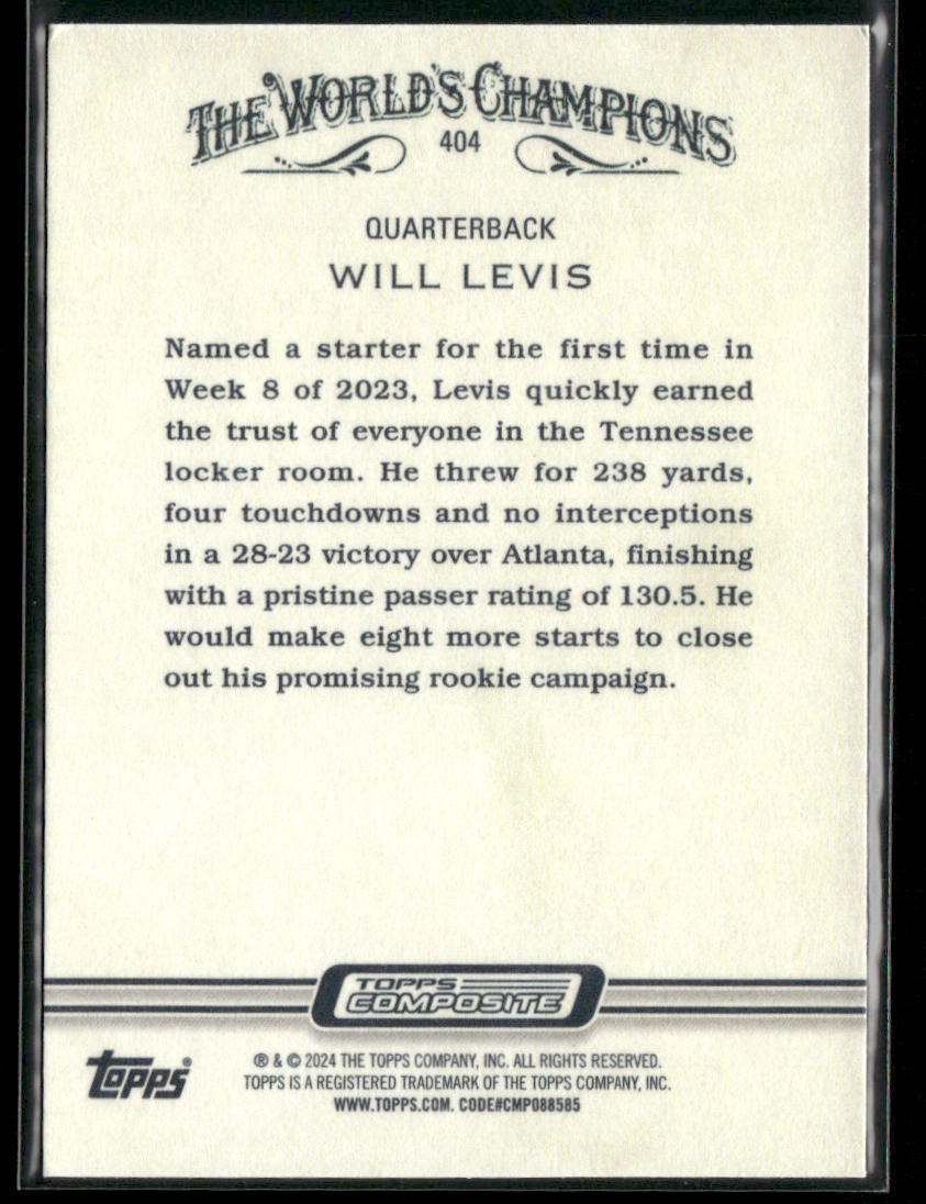 Will Levis 2023 Topps Composite #404 RC Tennessee Titans