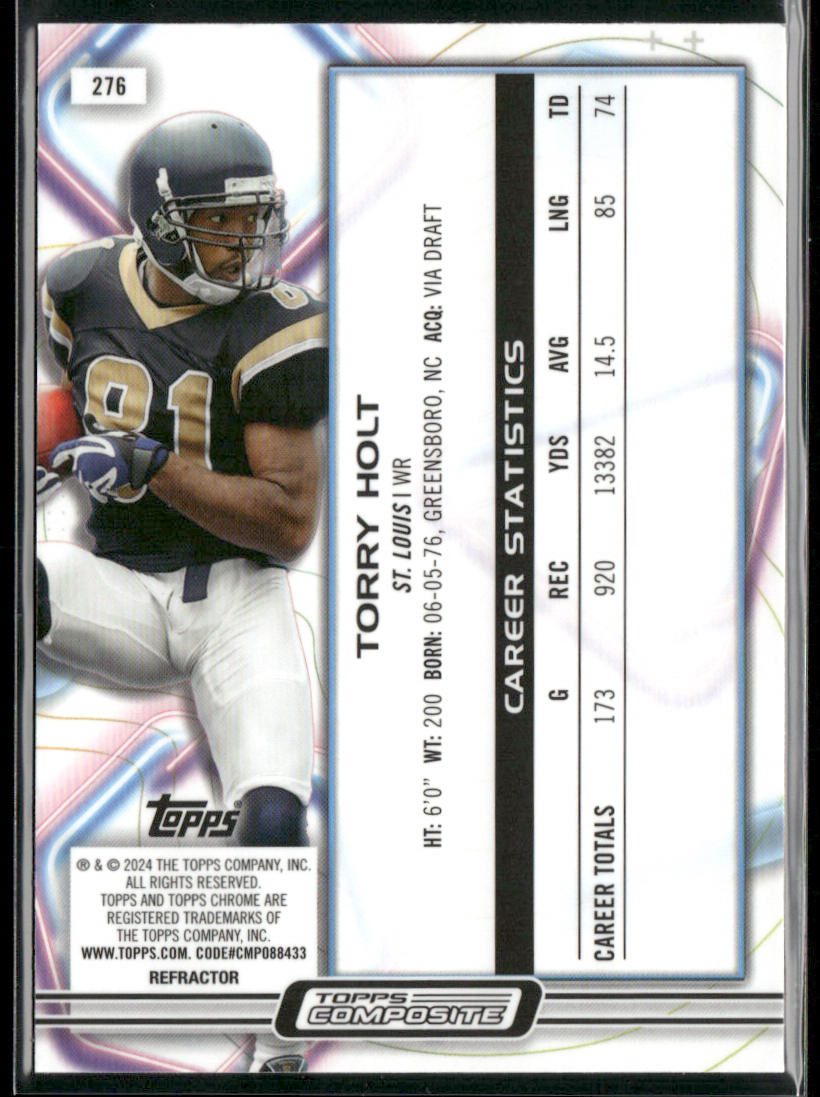 Torry Holt 2023 Topps Composite Cosmic Chrome Refractor #276 St. Louis Rams