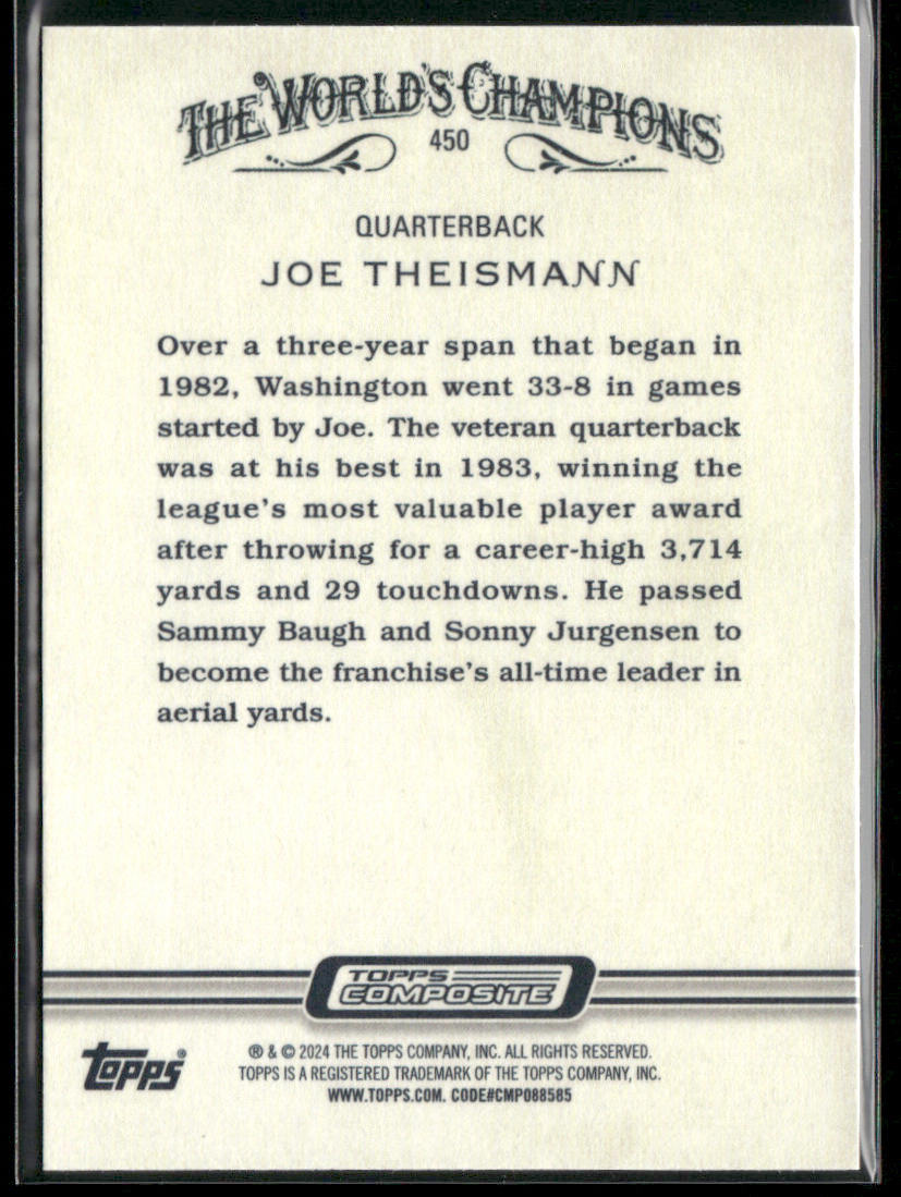 Joe Theismann 2023 Topps Composite #450 Washington Redskins