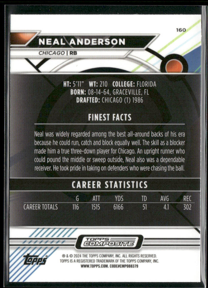 Neal Anderson 2023 Topps Composite #160 Chicago Bears