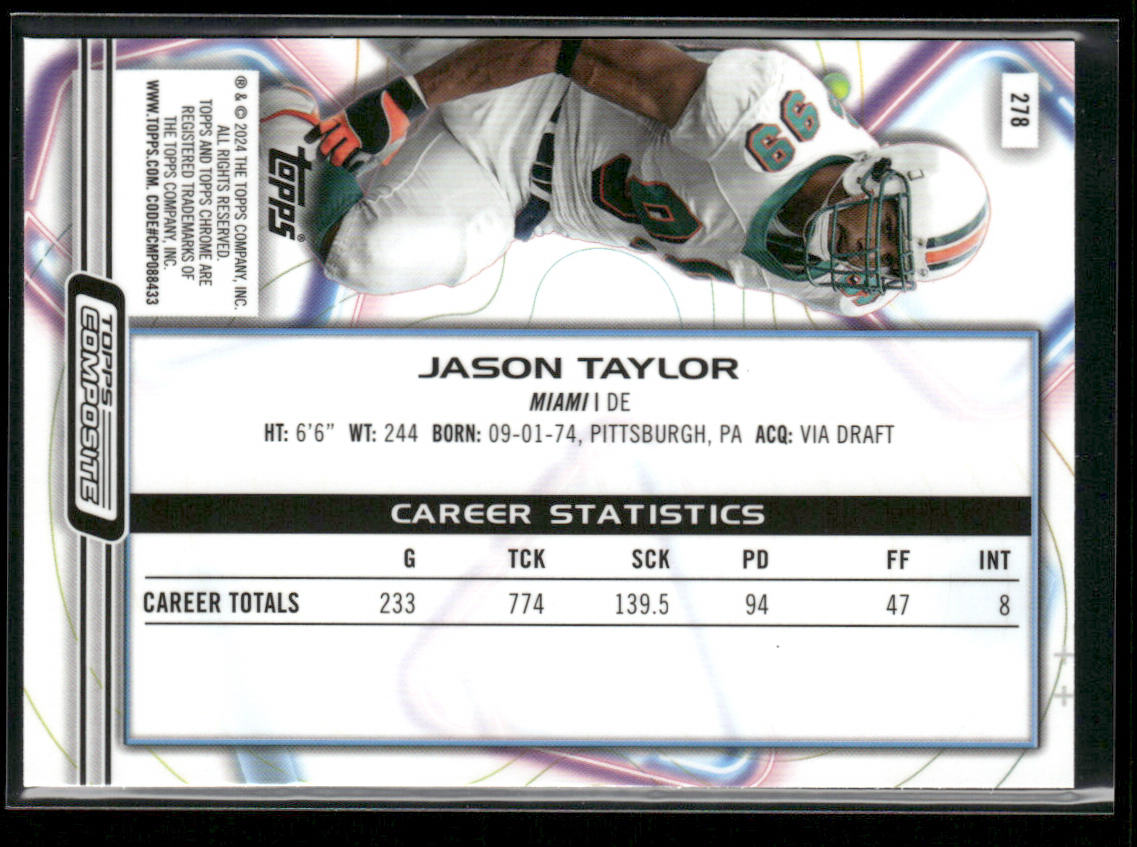 Jason Taylor 2023 Topps Composite #278 Miami Dolphins