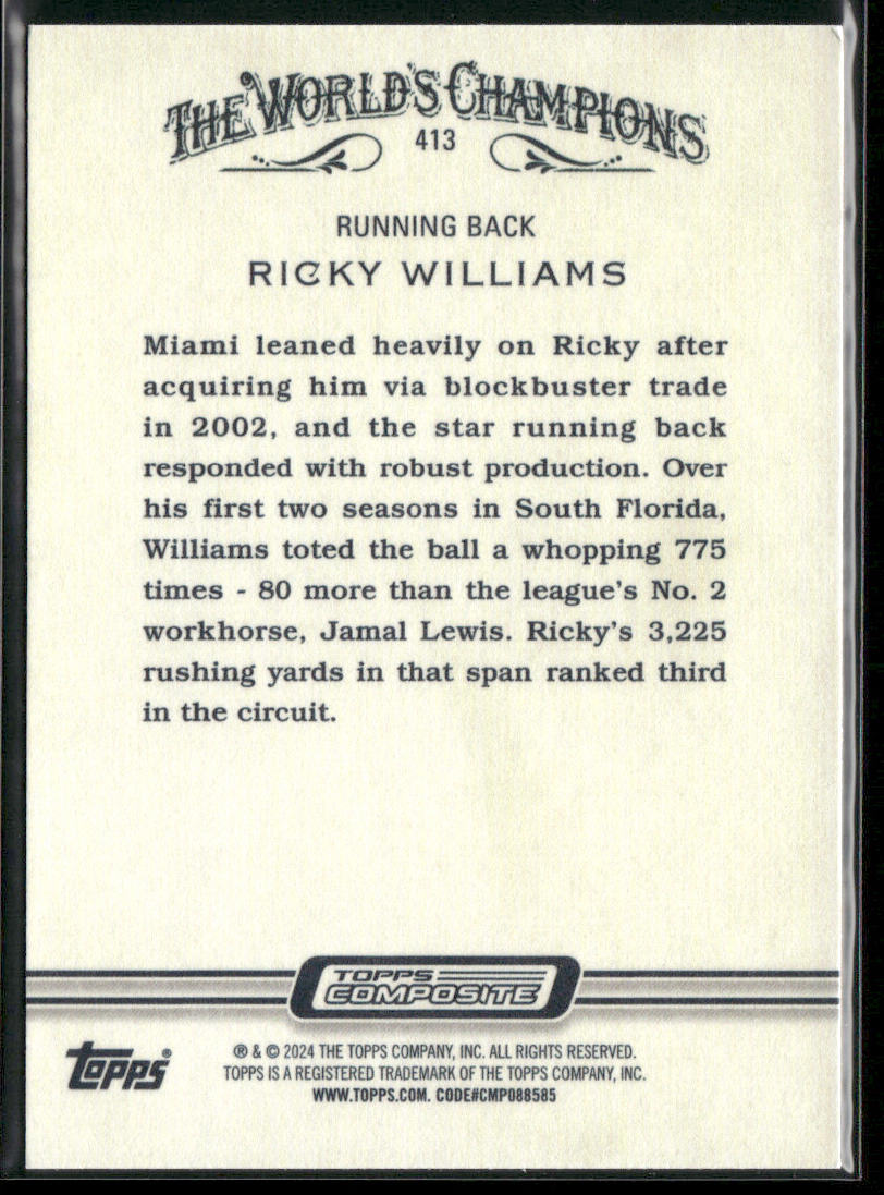 Ricky Williams 2023 Topps Composite #413 Miami Dolphins