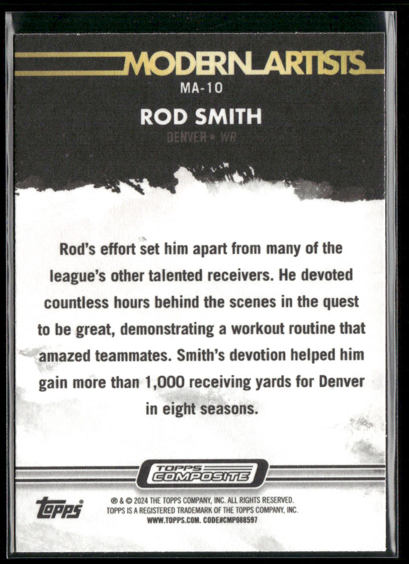 Rod Smith 2023 Topps Composite Modern Artists #MA-10 Denver Broncos