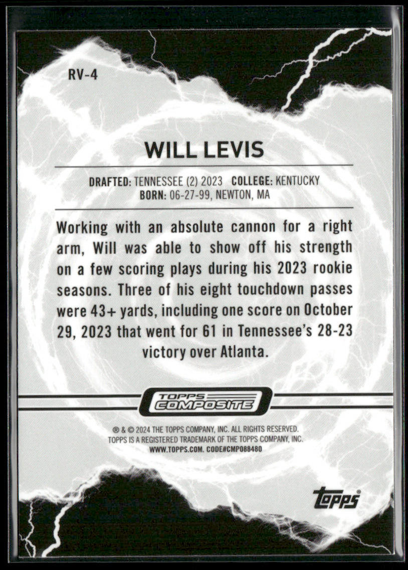Will Levis 2023 Topps Composite Resurgence Voltaic #RV-4 Tennessee Titans