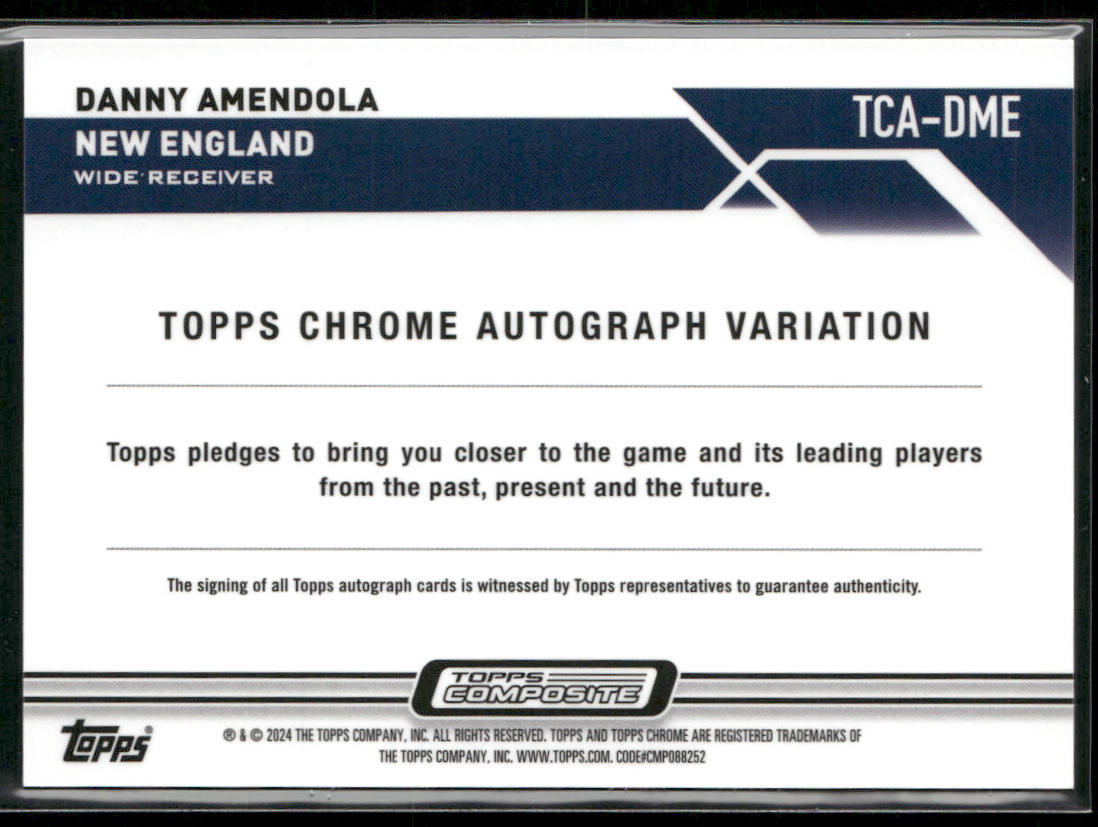Danny Amendola 2023 Topps Composite Topps Chrome Autographs Blue Refractor /150