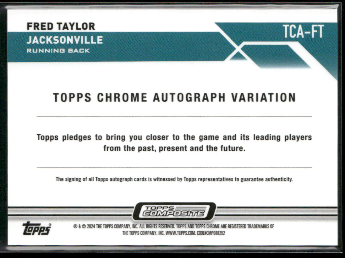 Fred Taylor 2023 Topps Composite Topps Chrome Autographs Purple Refractors /175
