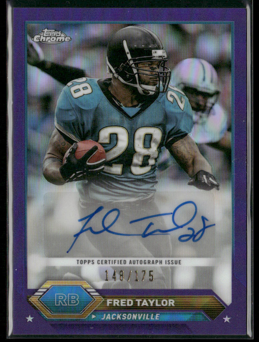 Fred Taylor 2023 Topps Composite Topps Chrome Autographs Purple Refractors /175