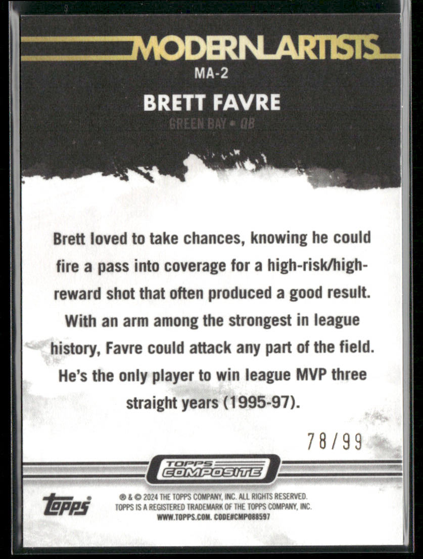 Brett Favre 2023 Topps Composite Modern Artists Blue #MA-2 Green Bay Packers