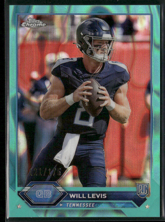 Will Levis 2023 Topps Composite Topps Chrome Aqua Lava Refractor #4 Titans