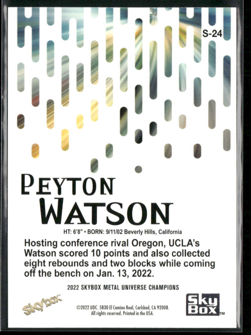Peyton Watson 2022 SkyBox Metal Universe Champions Skybox Premium #S-24