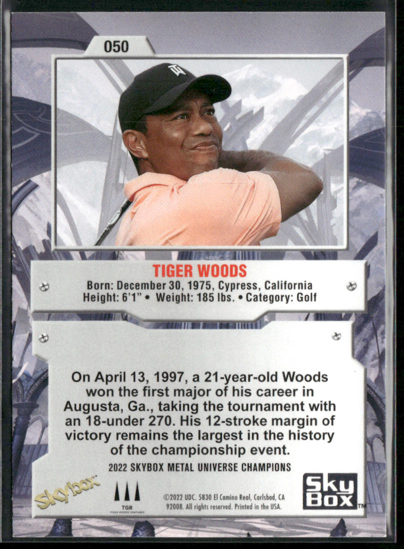 Tiger Woods 2022 SkyBox Metal Universe Champions #050