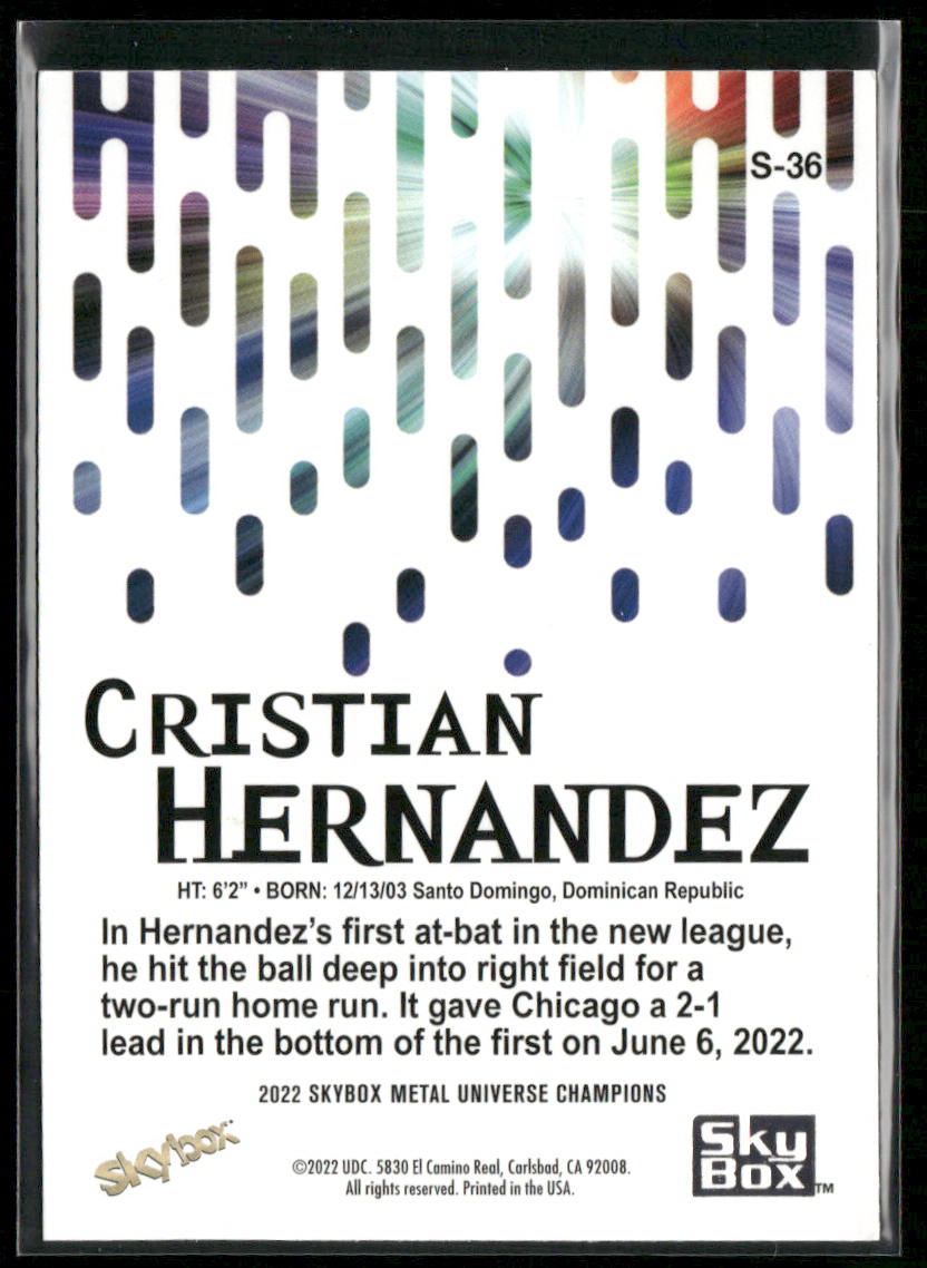 Cristian Hernandez 2022 SkyBox Metal Universe Champions Skybox Premium #S-36