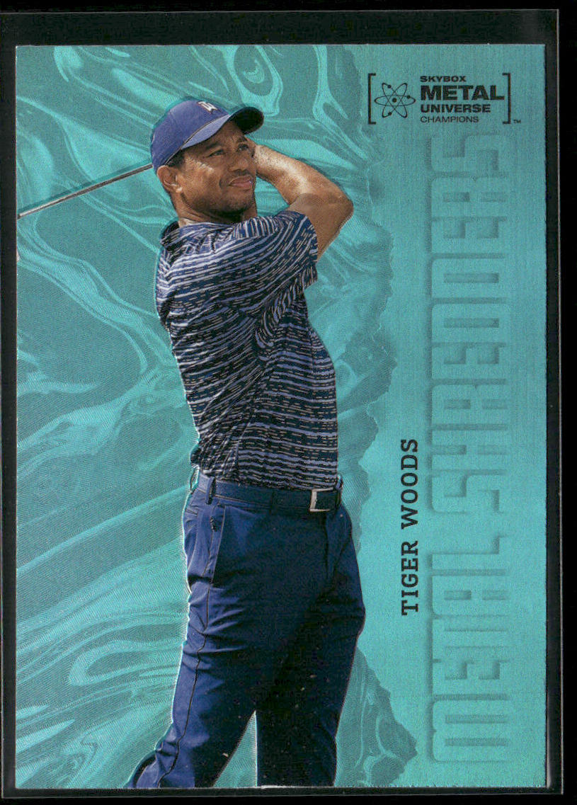 Tiger Woods 2022 SkyBox Metal Universe Champions Aqua #125