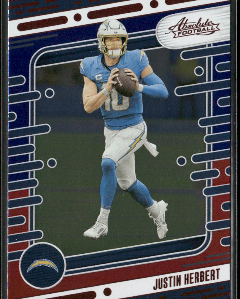 Justin Herbert 2024 Panini Absolute Red and Blue #57 Los Angeles Chargers