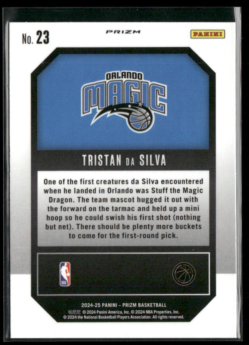 Tristan da Silva 2024-25 Panini Prizm Emergent Prizms Green #23 Orlando Magic