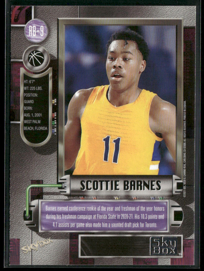 Scottie Barnes 2021 SkyBox Metal Universe Champions 1997-98 Retro #RB-9