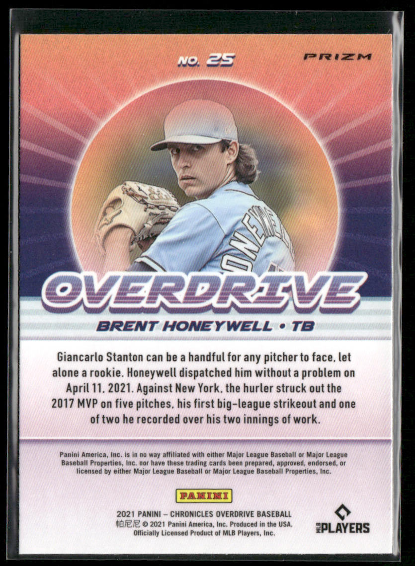 Brent Honeywell 2021 Panini Chronicles Overdrive Building Blocks #25 Rays