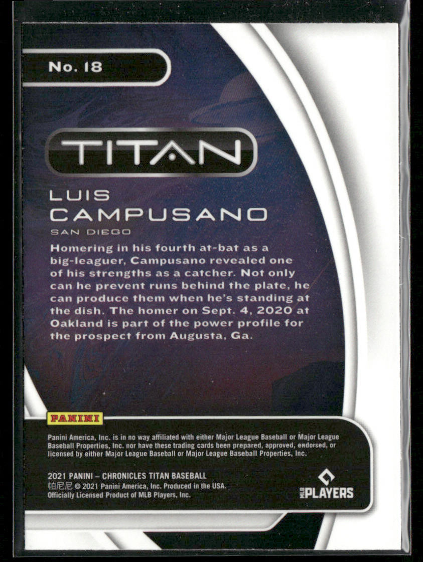 Luis Campusano 2021 Panini Chronicles Titan #18 San Diego Padres