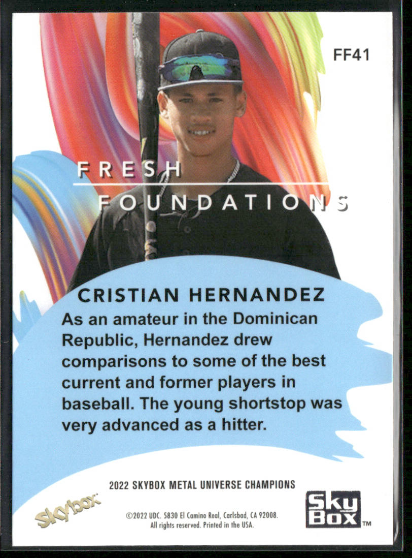 Cristian Hernandez 2022 SkyBox Metal Universe Champions Fresh Foundations #FF41