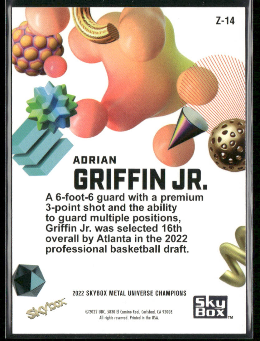 Adrian Griffin Jr. 2022 SkyBox Metal Universe Champions Z-Force #Z-14