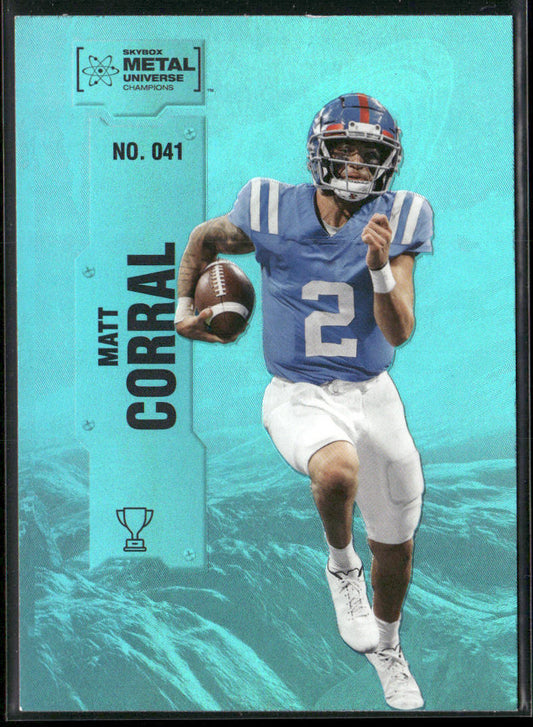 Matt Corral 2022 SkyBox Metal Universe Champions Aqua #041