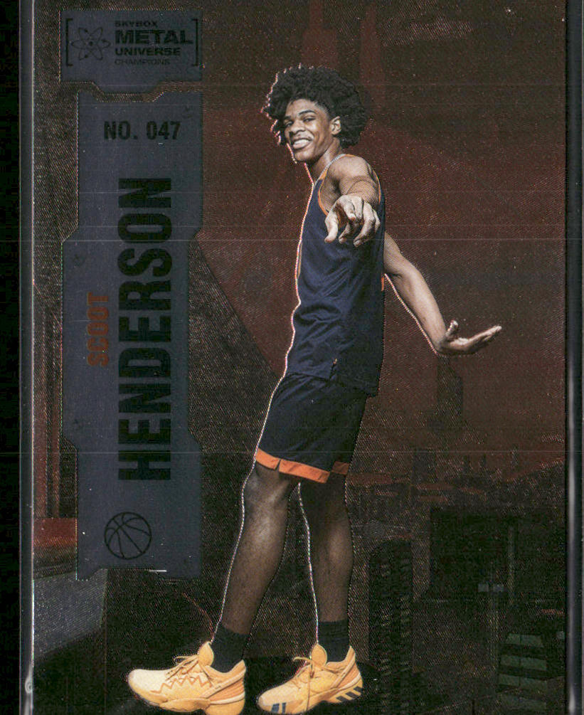 Scoot Henderson 2022 SkyBox Metal Universe Champions #047 front