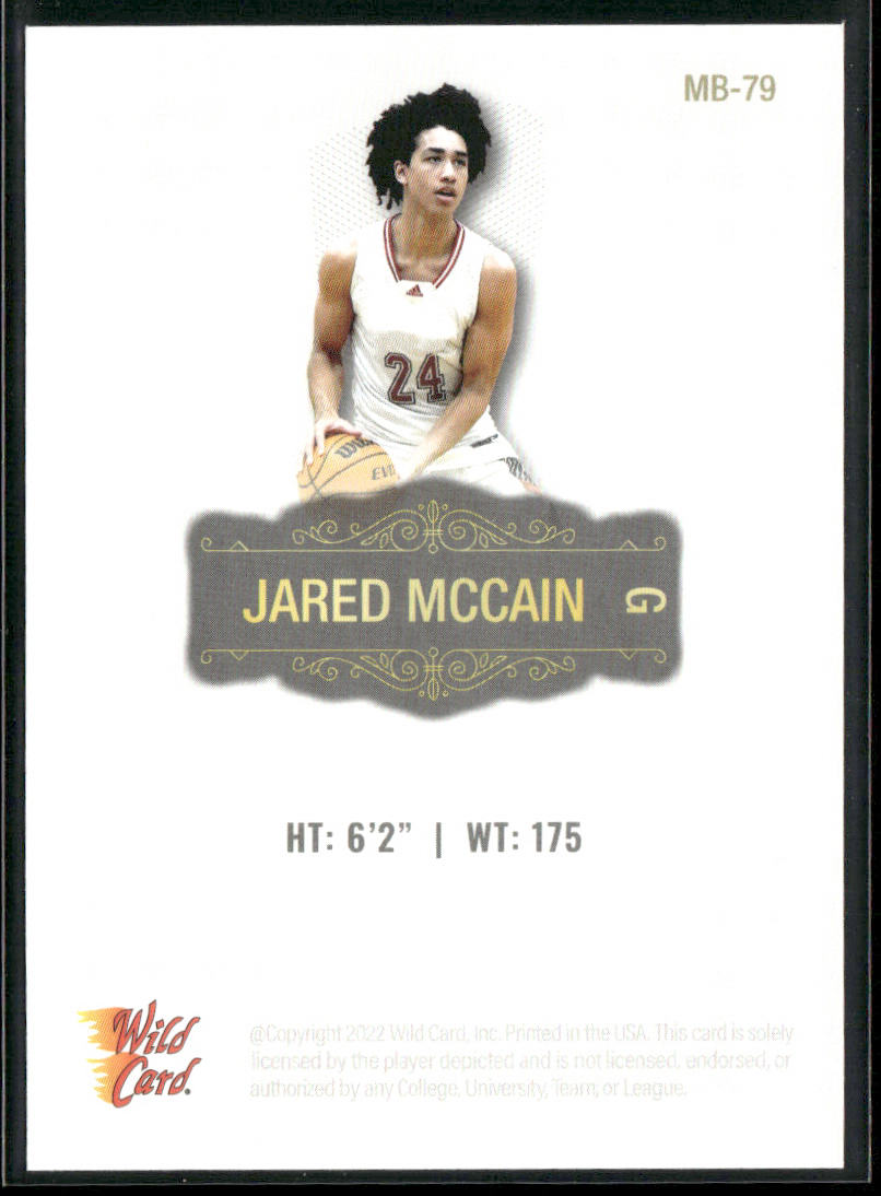 Jared McCain 2022 Wild Card Matte White #MB-79