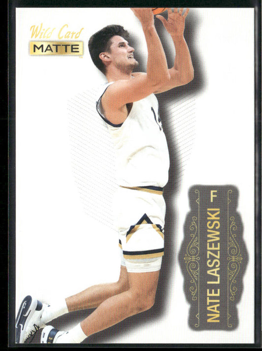 Nate Laszewski 2022 Wild Card Matte White #MB-61 Notre Dame Fighting Irish