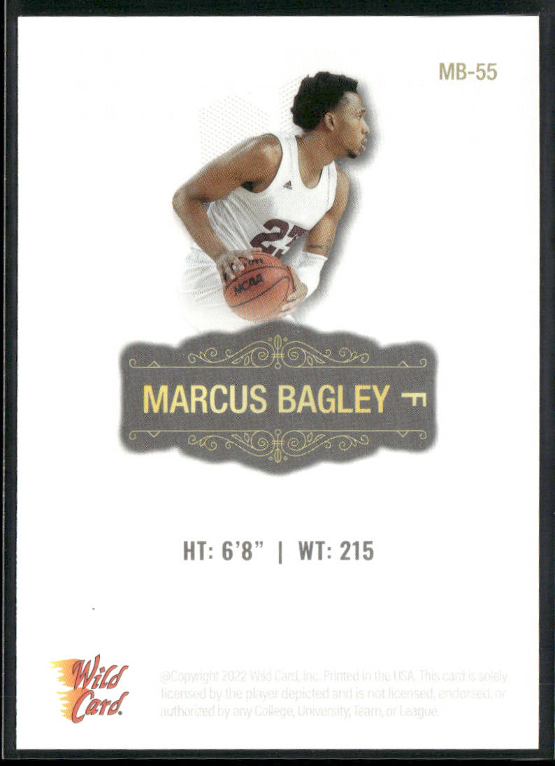 Marcus Bagley 2022 Wild Card Matte White #MB-55 Arizona State Sun Devils